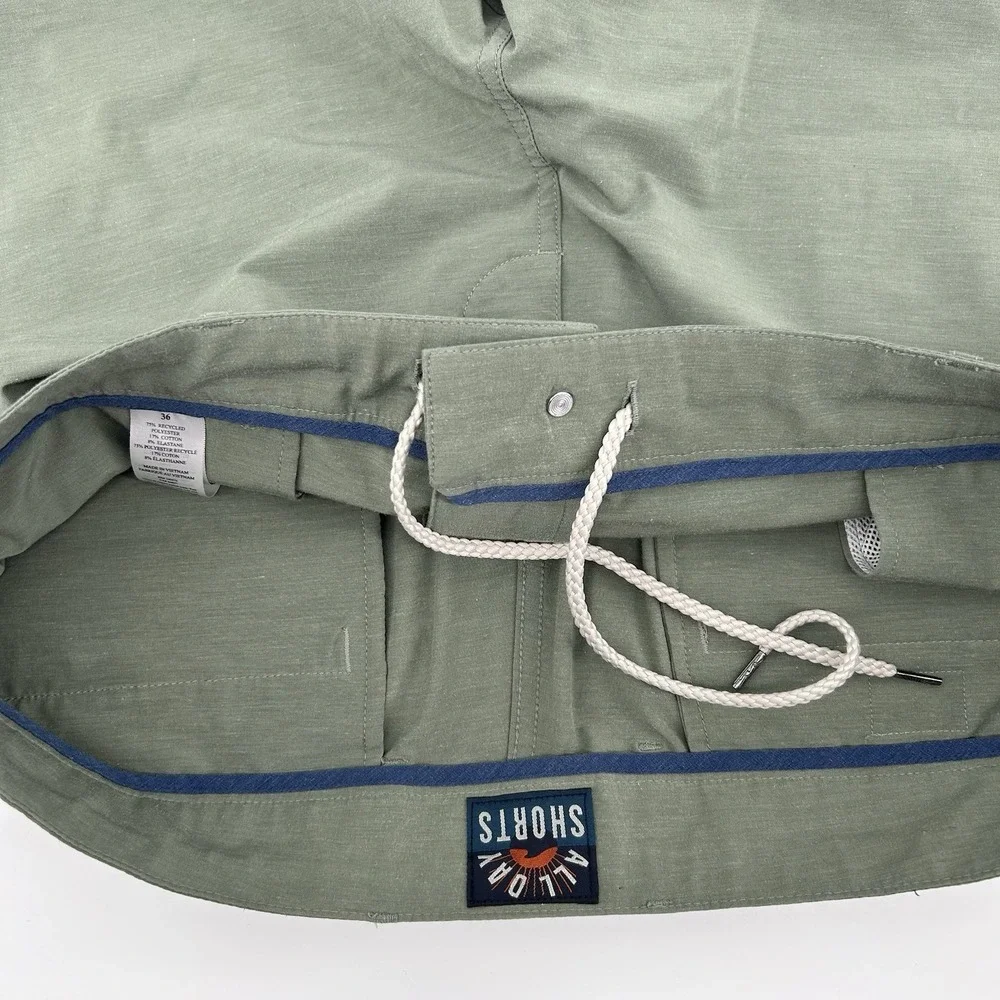 Faherty All Day Shorts Mens 36 OR 38 Green Stretch Drawstring Hybrid Coastal